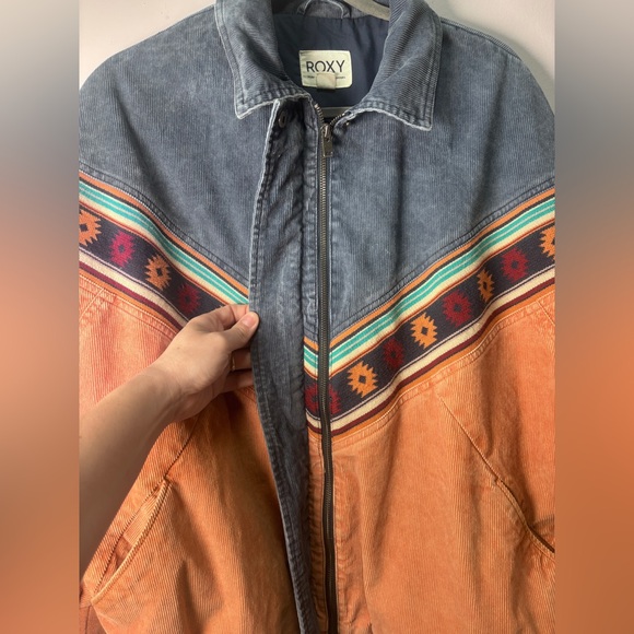Roxy Good Old Days Colorblock Cotton Corduroy Bomber Jacket Size M - Picture 4 of 12